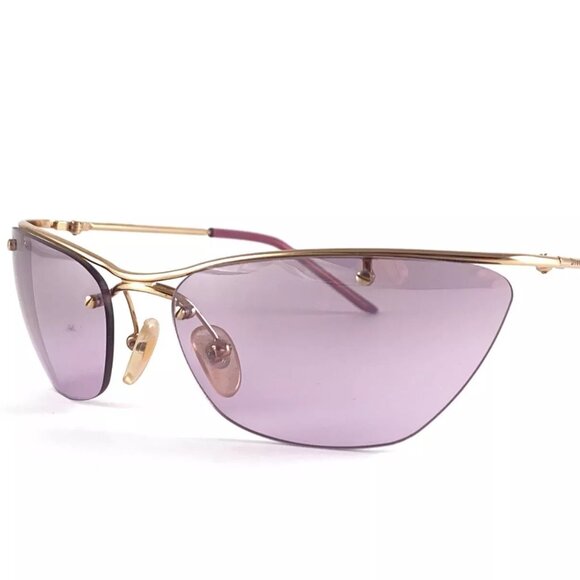 Christian Dior Flash Tinted Lens Sunglasses purple lavender semi rimless 90s